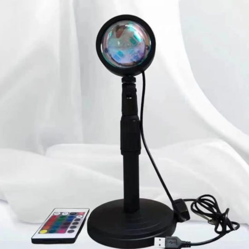 Lampu Sunset Proyektor LED RGB87 Remote Control 16 Warna Live Streaming