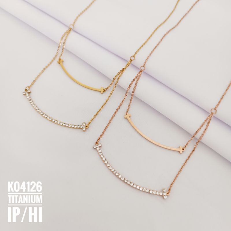 Kalung Titanium Rantai Double Layer K04126