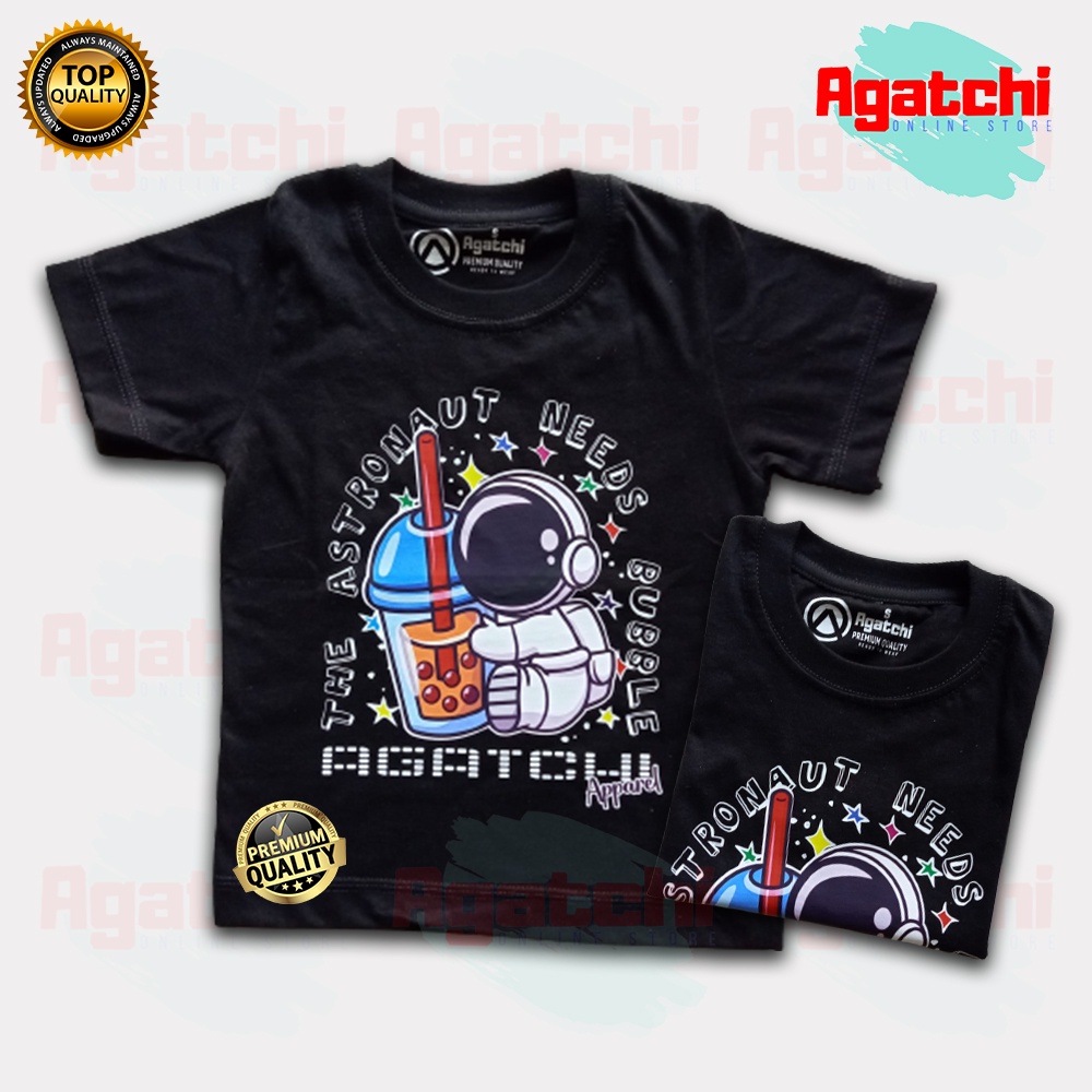 Kaos Atasan Anak Laki Laki Astronauts Need Bubble Boba - Agatchi