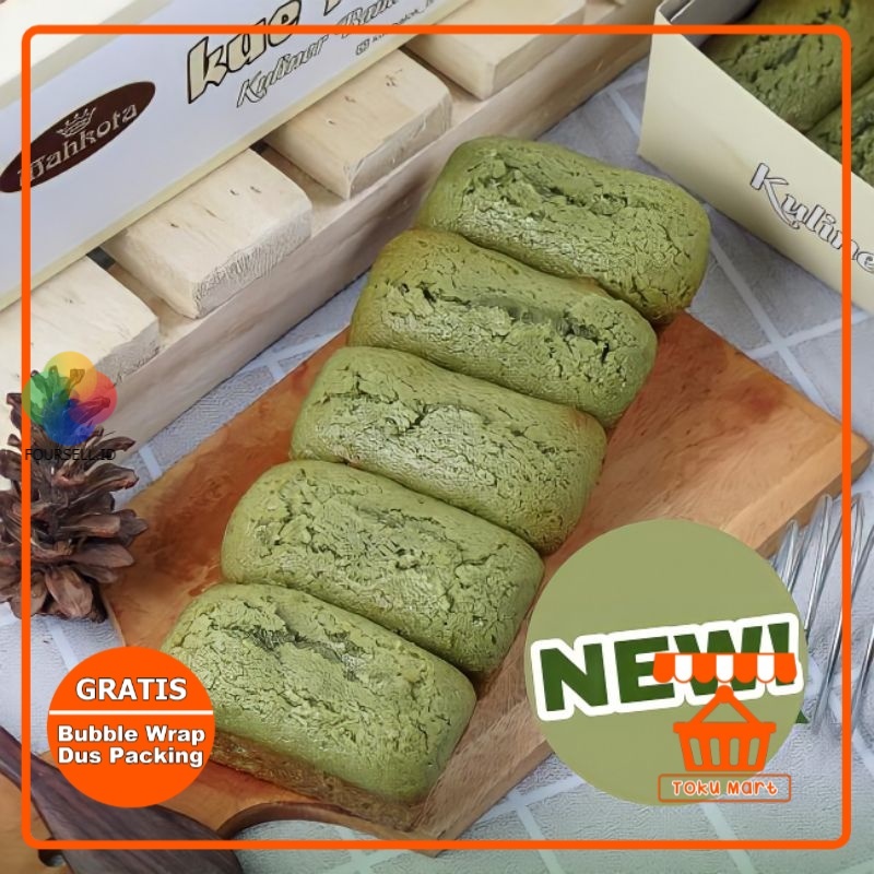 Kue Balok Brownies Mahkota Greentea (PACKING AMAN) - Kue Balok Greentea Matcha Coklat Lumer Balok Ku