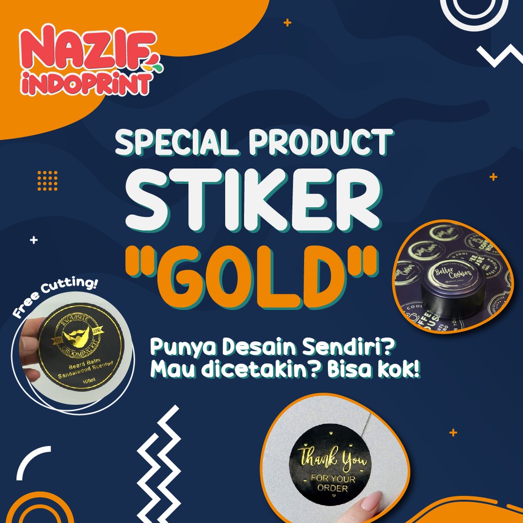 

Cetak Stiker GOLD Kemasan Label Premium/ Stiker Label Kemasan / Stiker Cutting Murah Berkualitas / Stiker Label Kemasan Makanan GOLD