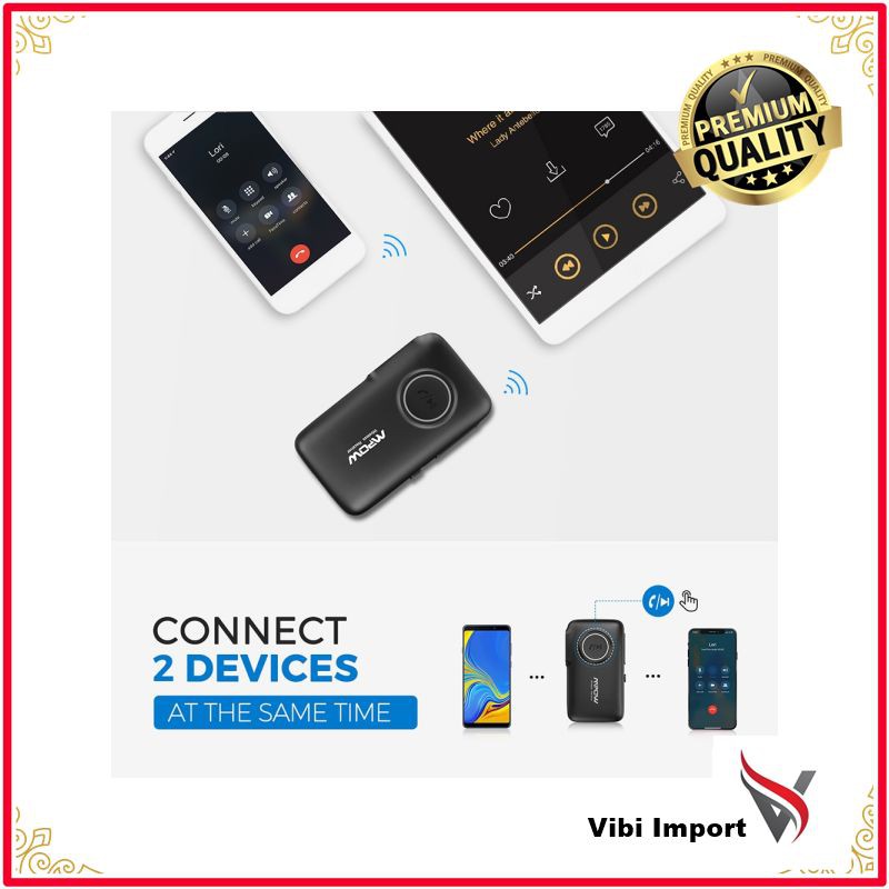 Terlaris Mpow BH298 Bluetooth 5.0 Receiver 3.5mm AAC Bluetooth Adapter Handsfree Dengan 15H Playtime