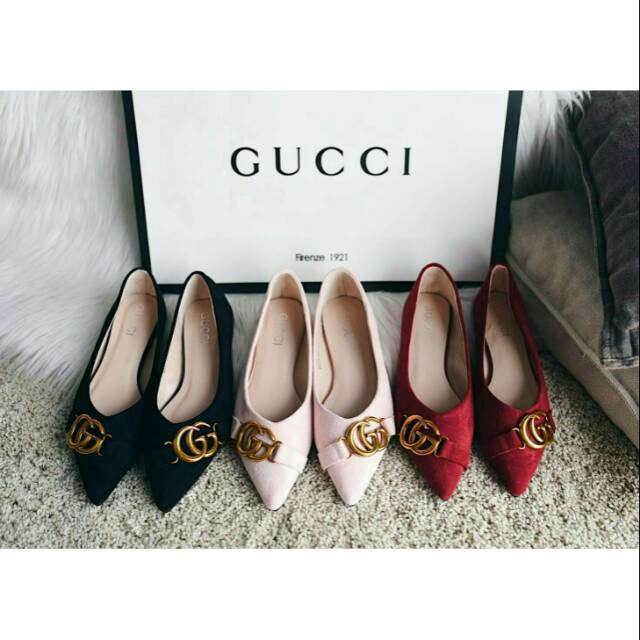 Gucci GG Marmont Ballet Pump in Velvet