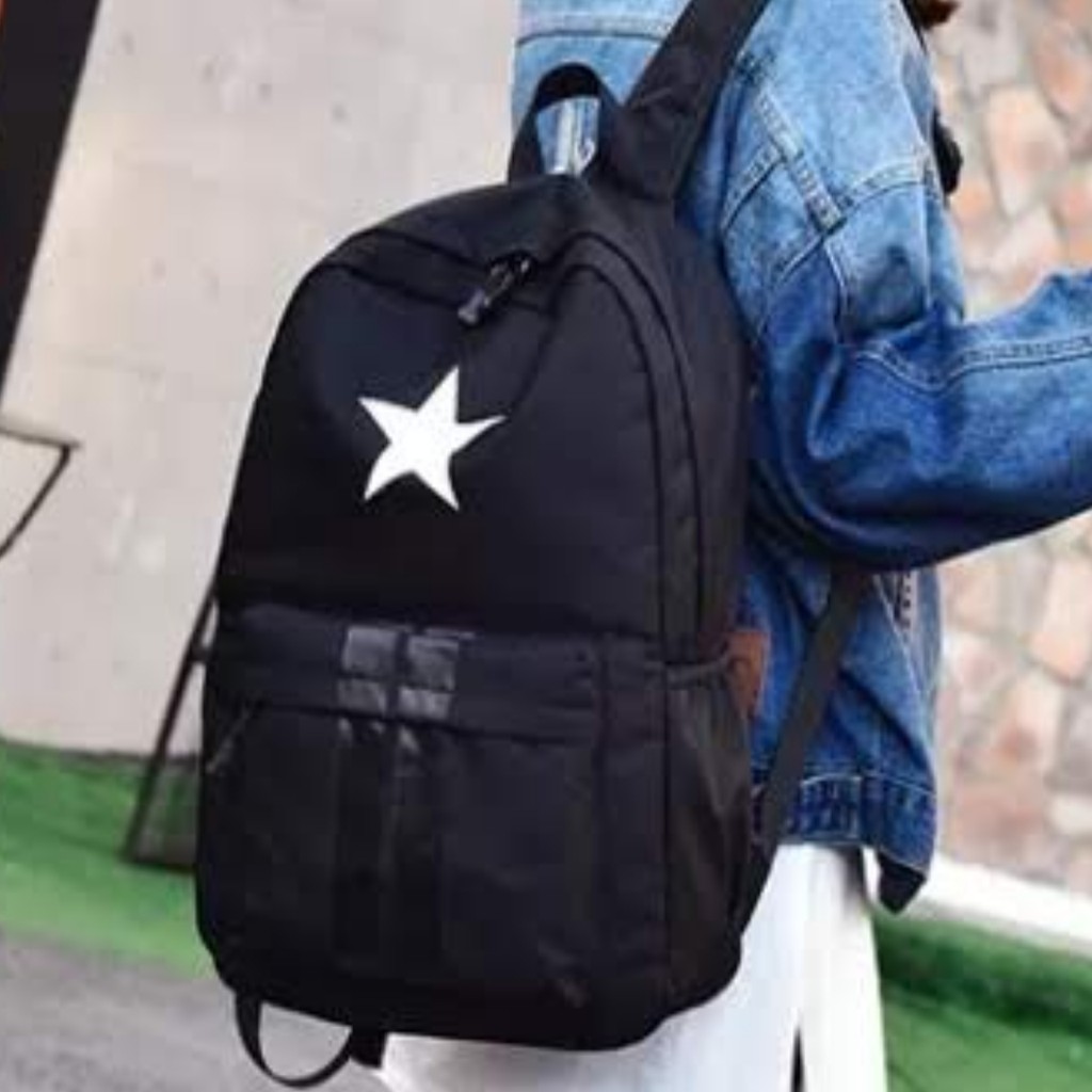 FzA Official - Tas Ransel Gendong Laptop Distro Sekolah Kuliah Pria Wanita Black Murah Original Tas Punggung Laptop - BSQS