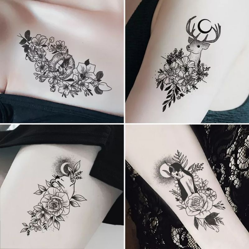 Paket Grosir Termurah 420 Pcs Tato Aesthetic Lucu Berwarna - Tatto Temporer motif kecil anak, Tato temporary Stiker Tato Halal