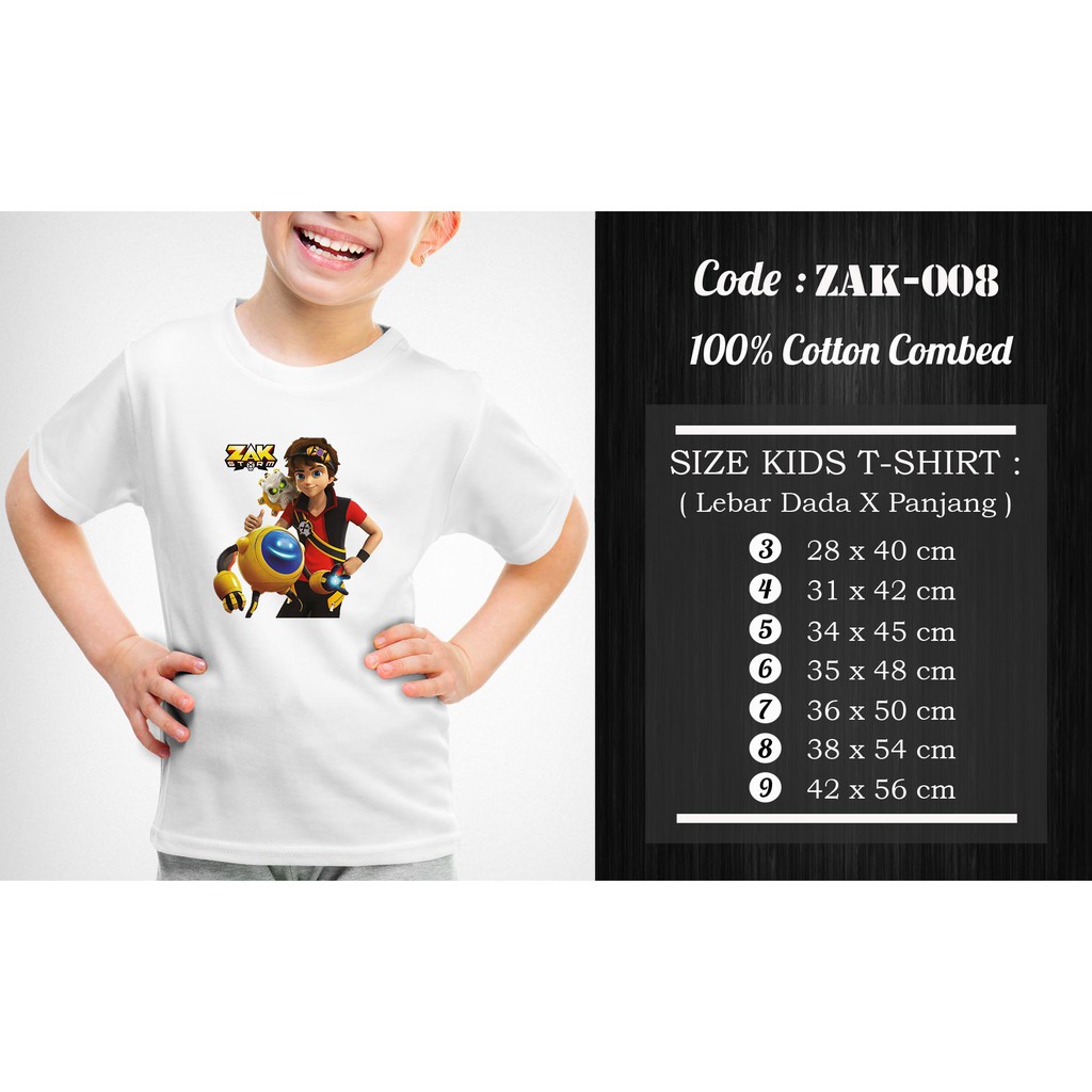 [FREE NAMA !!] Kaos Anak &amp; Family Zak Storm 100% COTTON PREMIUM