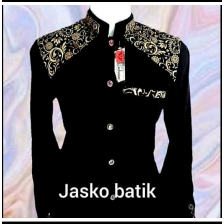 jasko dewasa hitam kombinasi batik