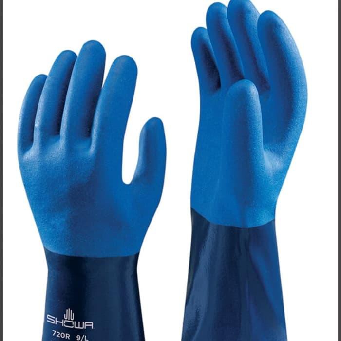 001 - Safety Showa Glove PVC Oil/Sarung Tangan Karet SHOWA 720R Safety