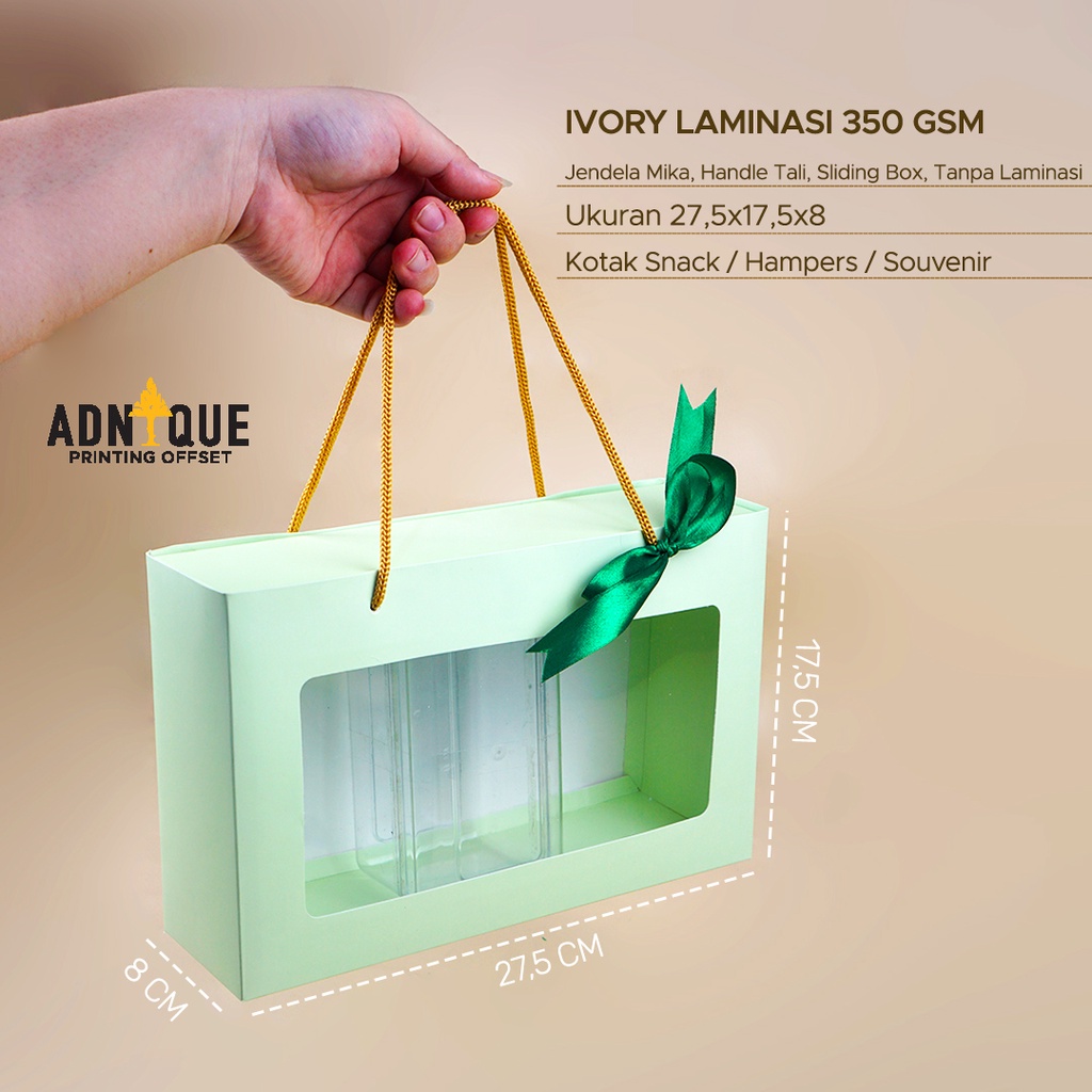 

Paket 10 Pcs Kotak Sliding Gift Box / Kotak Souvenir Kue Kering - Hijau