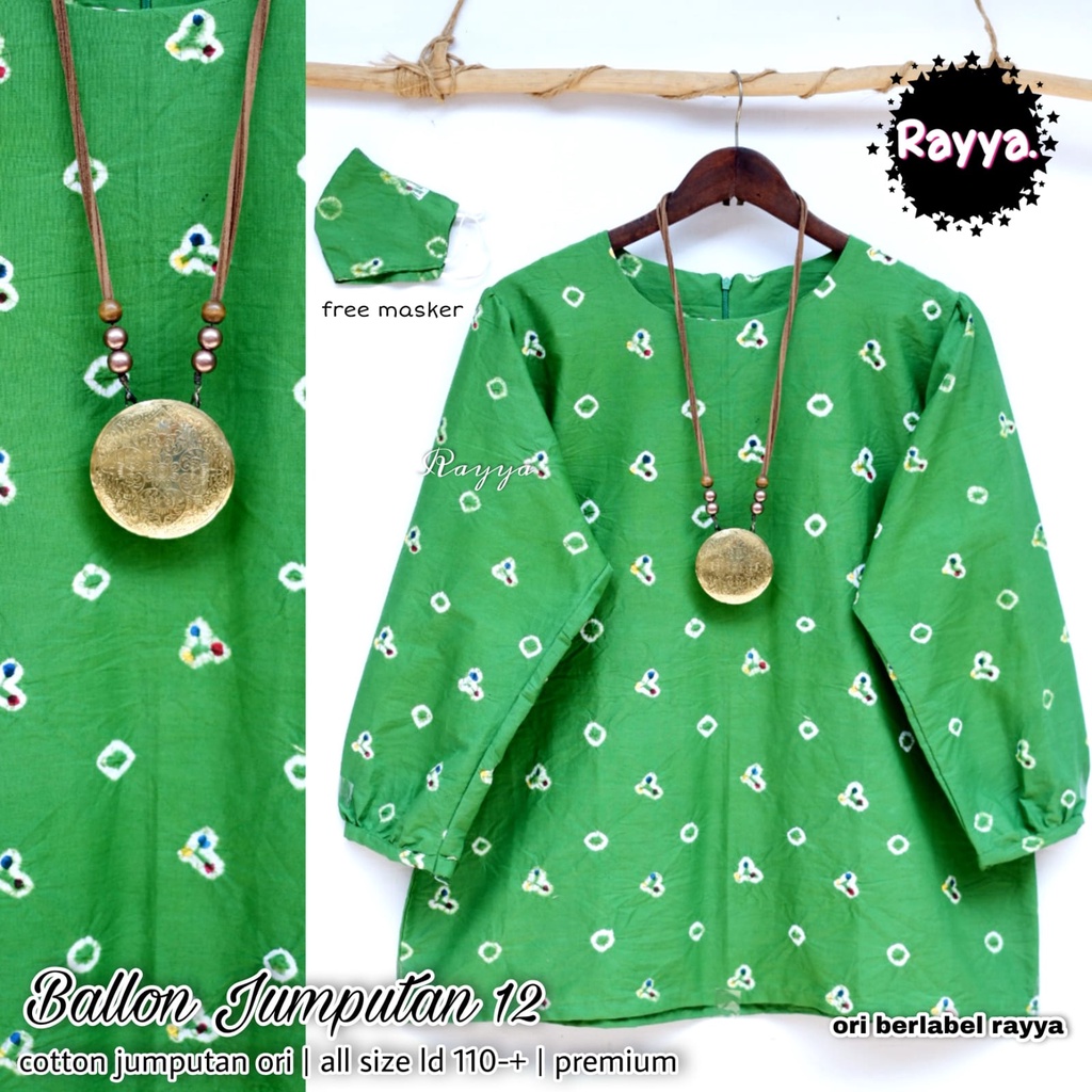Blouse Batik Jumputan by Butik Batik Solo Bahan Batik Jumputan kode BLOUSE BATIK BALLON JUMPUTAN