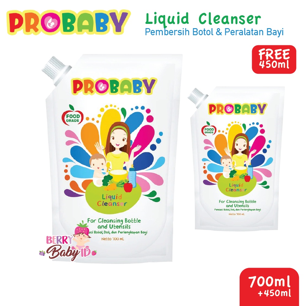 ProBaby Liquid Cleanser Bottle &amp; Utensils Cairan Pencuci Botol 700 ml Berry Mart