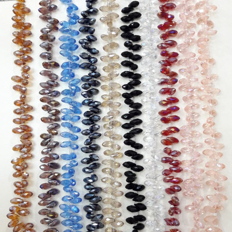 KRISTAL CEKO TETES AIR MATA LUBANG SAMPING UKURAN 6MM