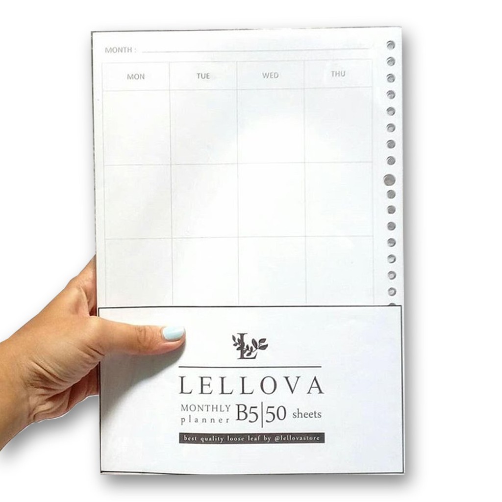 

B5 MONTHLY PLANNER LOOSE LEAF | Lellova Store