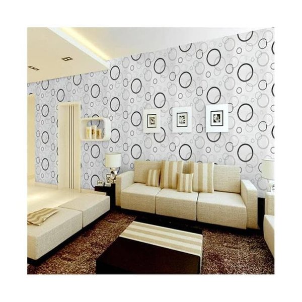 COD TERMURAH  - Pusat Wallpaper Dinding Stiker Motif POLKADOT PUTIH UKURAN 45CMX1M