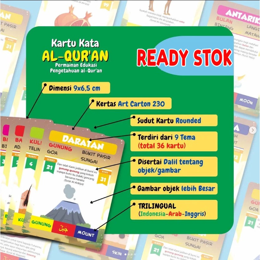 Mainan Edukatif Anak : Flash Card Kartu Kata dalam Al-Quran | Adzkia Book