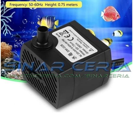 Submersible Water Cooling Pump Pompa Air Mini Aquarium AC 220V
