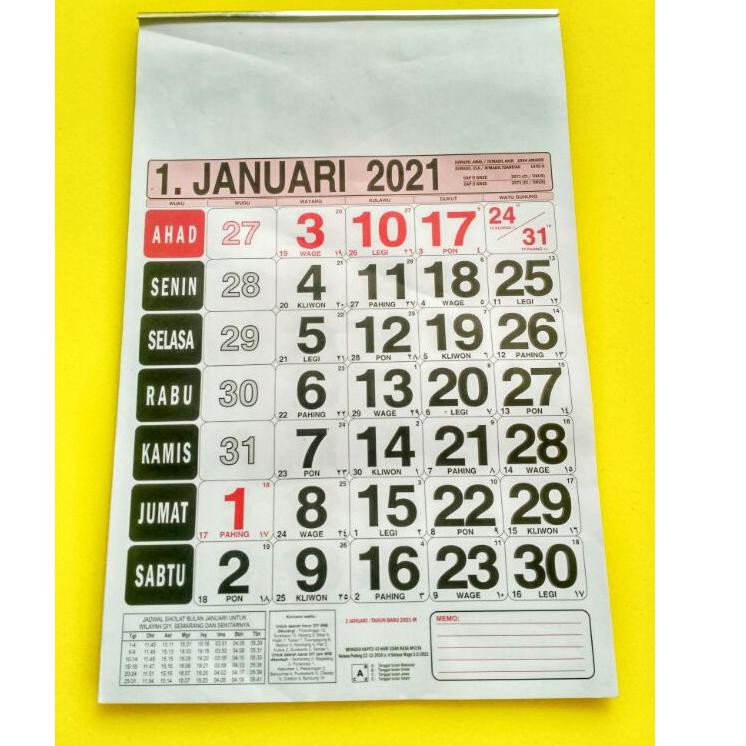 

Laris EBJ0U KALENDER ALMANAK DINDING(2021) 47×30CM 43 Baru
