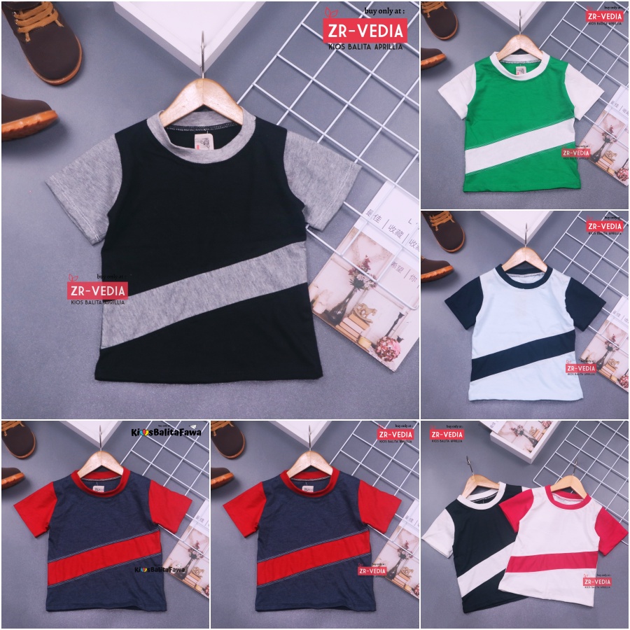 Kaos &amp; Setelan Azriel uk Bayi uk 6-18 Bulan /Baju Harian Anak Bahan Kaos Adem Laki Laki Import Polos