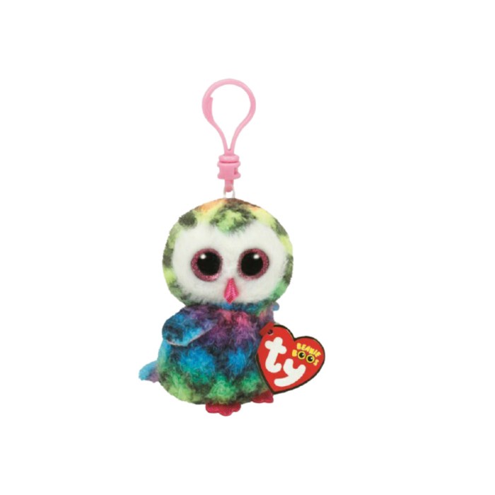 Ty Toys Beanie Boos Owen Multicolor Owl - Gantungan Kunci Boneka Anak 3Y+