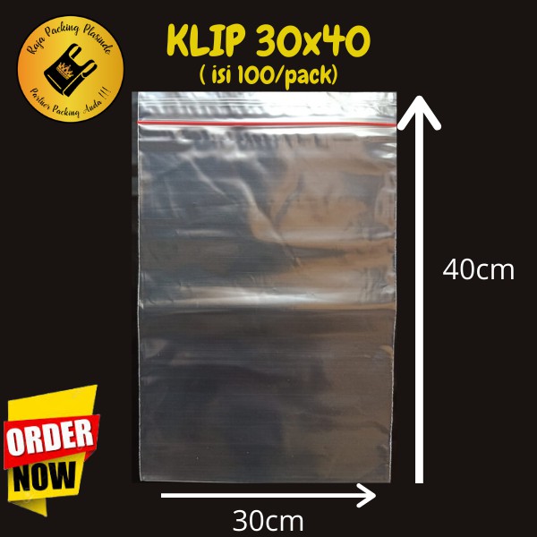 PLASTIK KLIP CETIK 30X40 isi 100/pack / plastik baju / plastik zipper / plastik ziplock