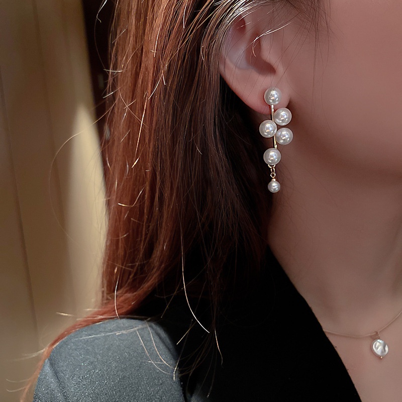 Anting Berpohon Mutiara Aksesoris Telinga Wanita Korea vintage Elegan