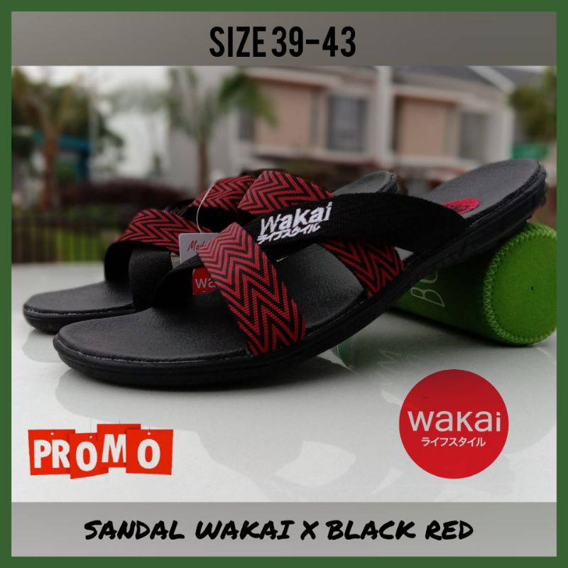 SANDAL PRIA DAN WANITA UNISEX WAKAI / SANDAL SLIDE FLAT SPORT OUTDOOR CASUAL SANTAI COUPLE  MURAH