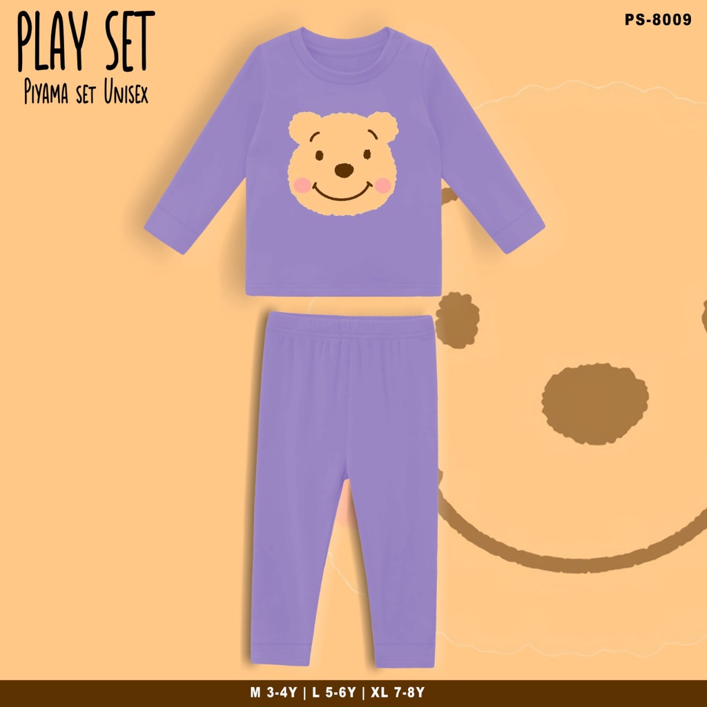 PLAYSET PAJAMAS ANAK BERGAMBAR POOH / BAJU TIDUR ANAK SET / TERMURAH