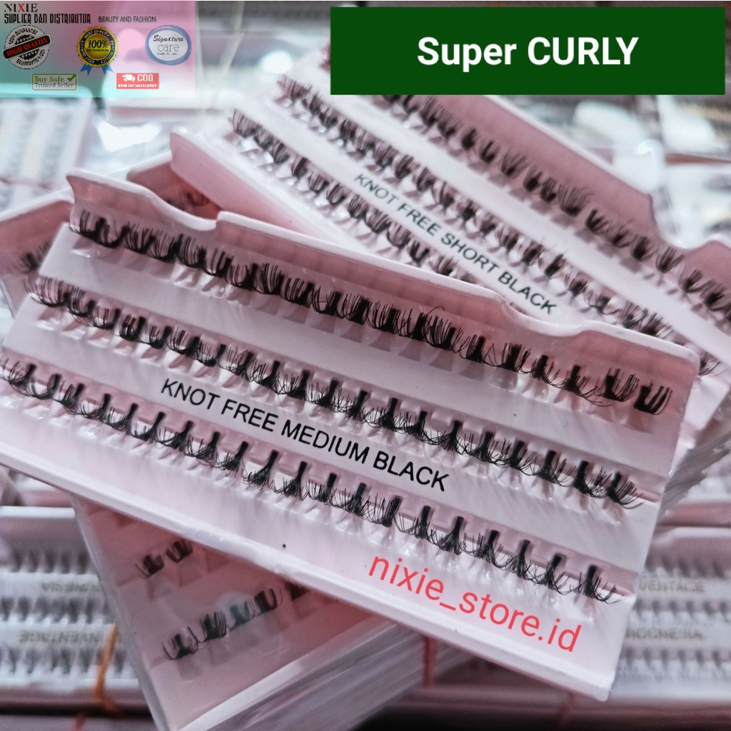 Bulu mata Tanam Eyelash Extension KNOT FREE EXTRA LENTIK EXTRA TEBAL HITAM 10 ply Super Premium Kualitas Export Bagus