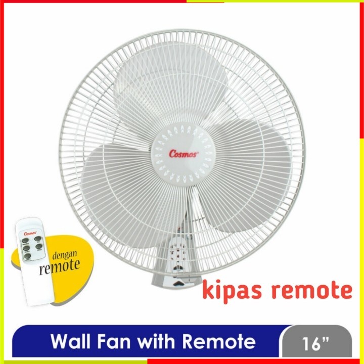 Jual KIPAS ANGIN DINDING REMOTE COSMOS 16WFCR KIPAS TEMBOK WALL FAN