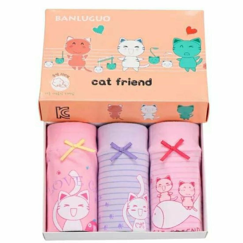 

Cd kotak boxer gambar cat friend isi 3 sz 60-80