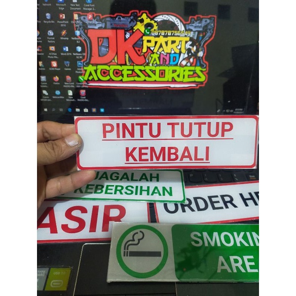 

akrilik sign board/papan pemberitahuan