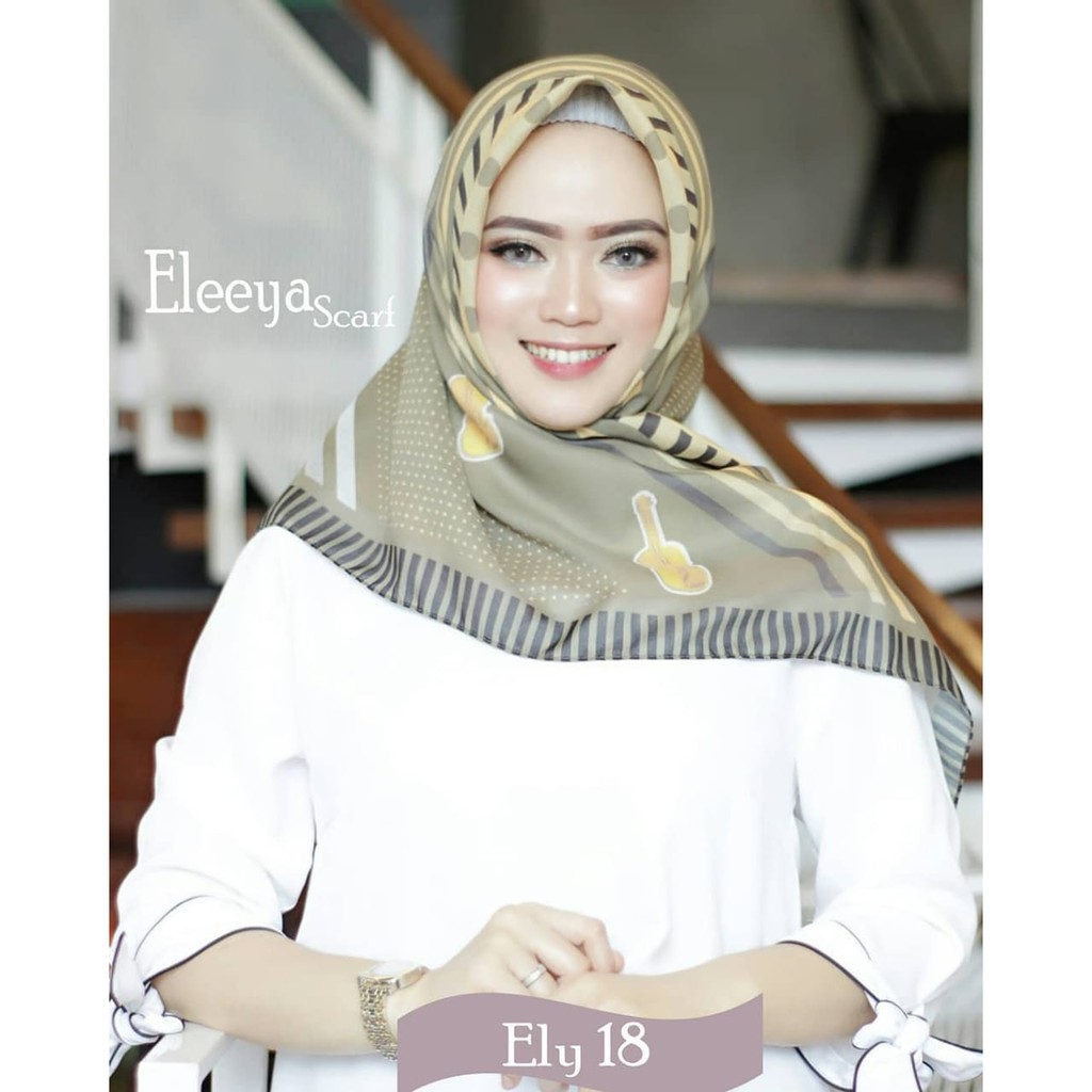 HIJAB SEGIEMPAT MOTIF ELY 18 II Eleeya Scraf