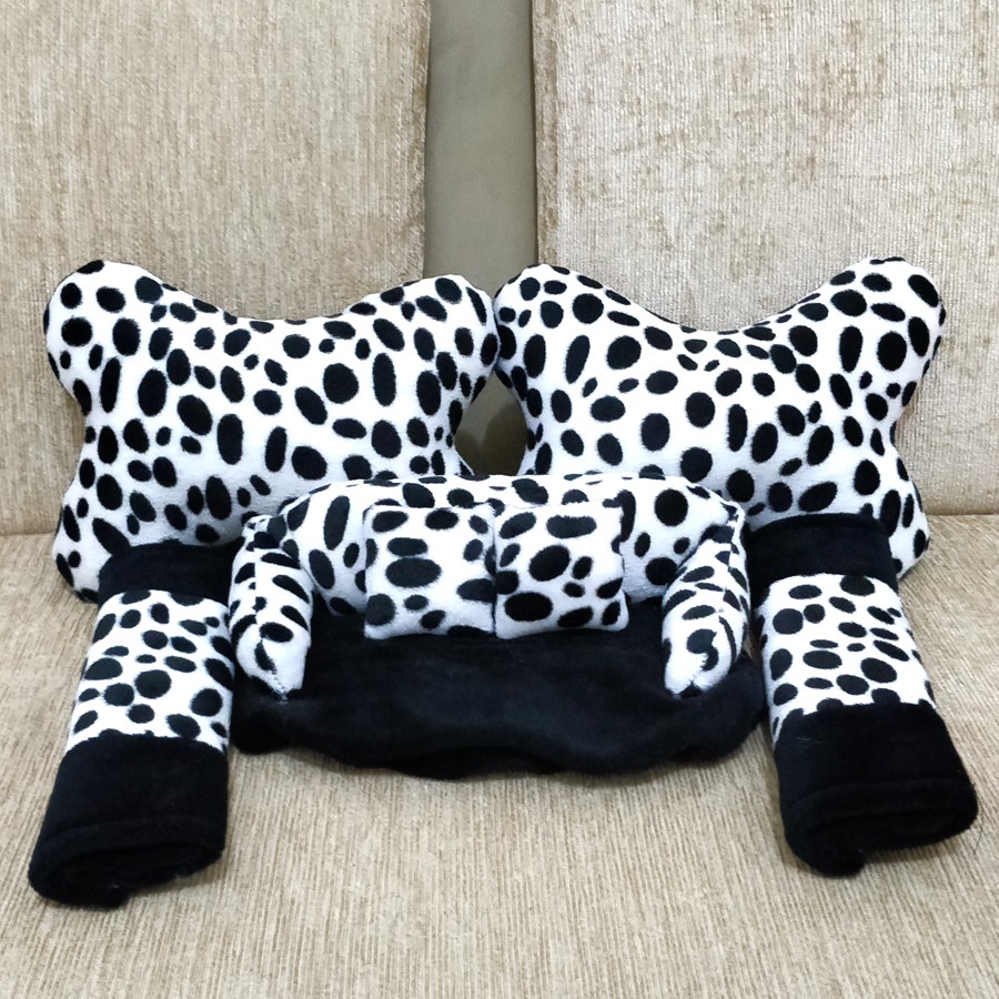 Bantal Mobil 3in1 Motif Doggy Dog / Bantal Tulang Doggy / Aksesoris Mobil Motif Doggy