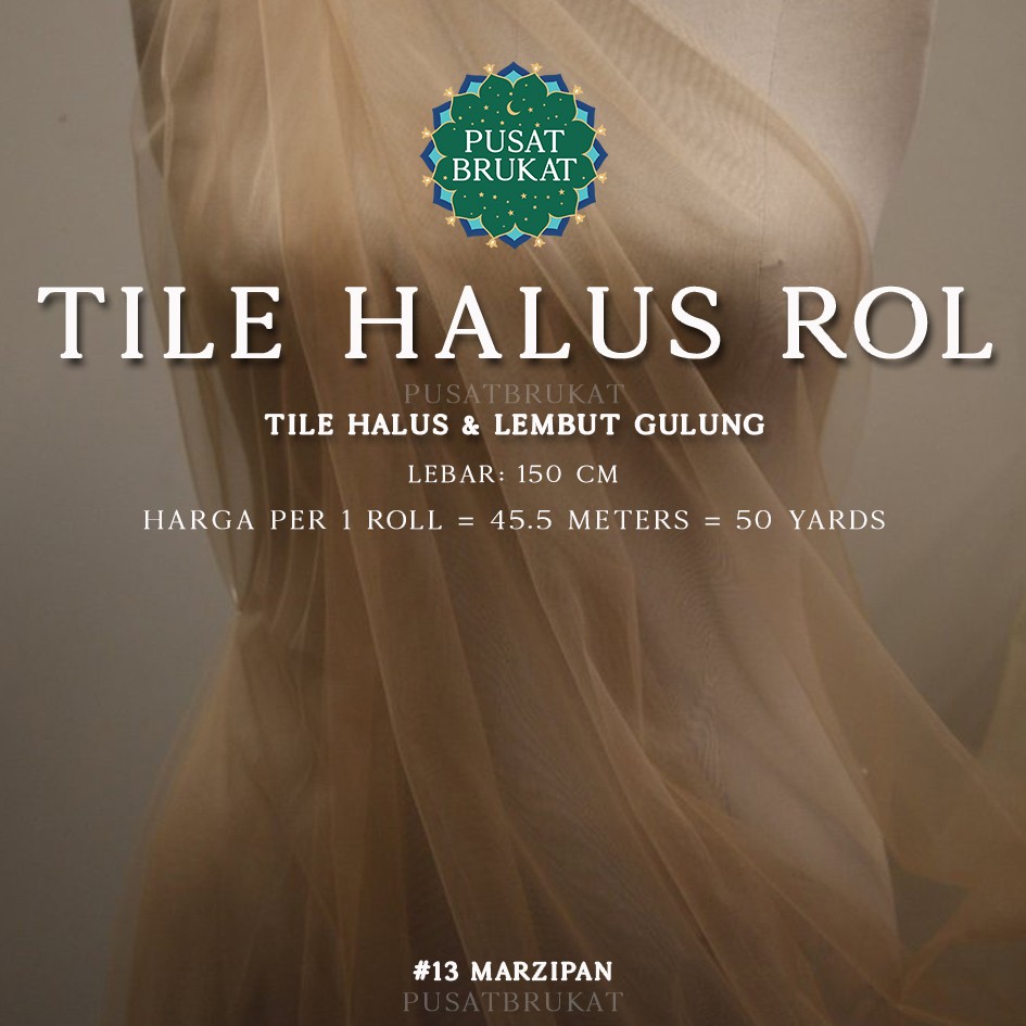 KAIN TILE ROL [45.5m] - SOFT TULLE / TULE / TILE POLOS HALUS & LEMBUT [harga per 1 roll = 45.5m]