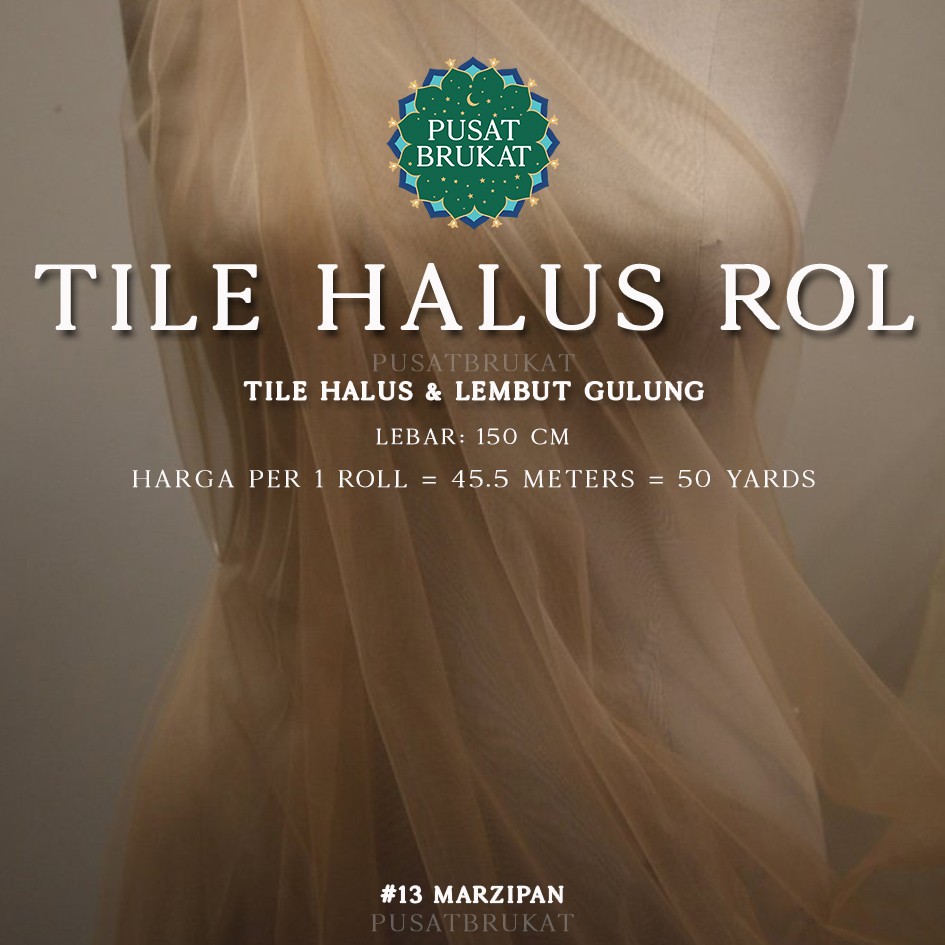 KAIN TILE ROL [45.5m] - SOFT TULLE / TULE / TILE POLOS HALUS &amp; LEMBUT [harga per 1 roll = 45.5m]