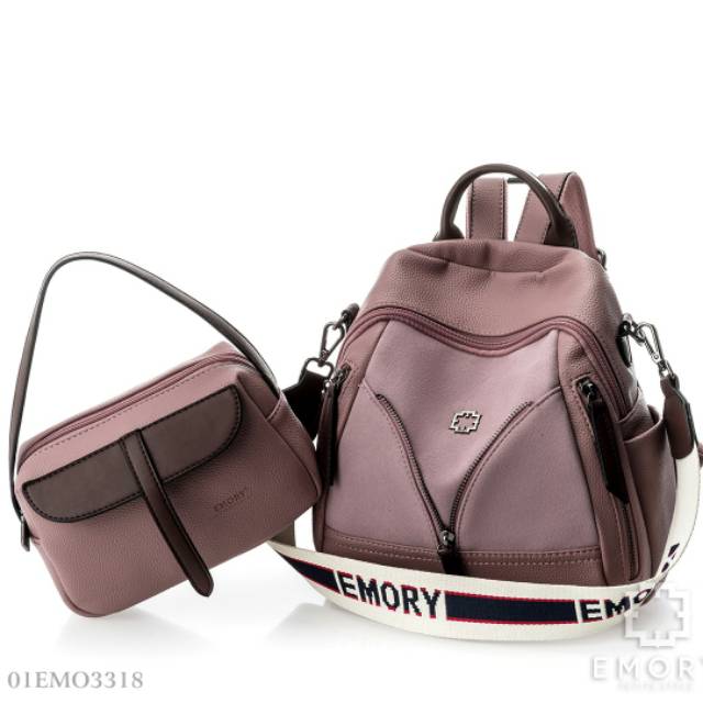 GIBD EMORY Poppy 2in1 Series 01EMO3318 MULTIFUNGSI TAS RANSEL WANITA IMPORT RANSEL SELEMPANG MINI