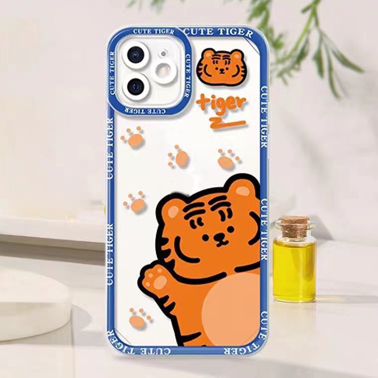 Soft Case Silikon Transparan Motif Harimau Untuk IPhone 11 XS XR X 8 7 6 Plus Mini 14 13 12 Pro Max