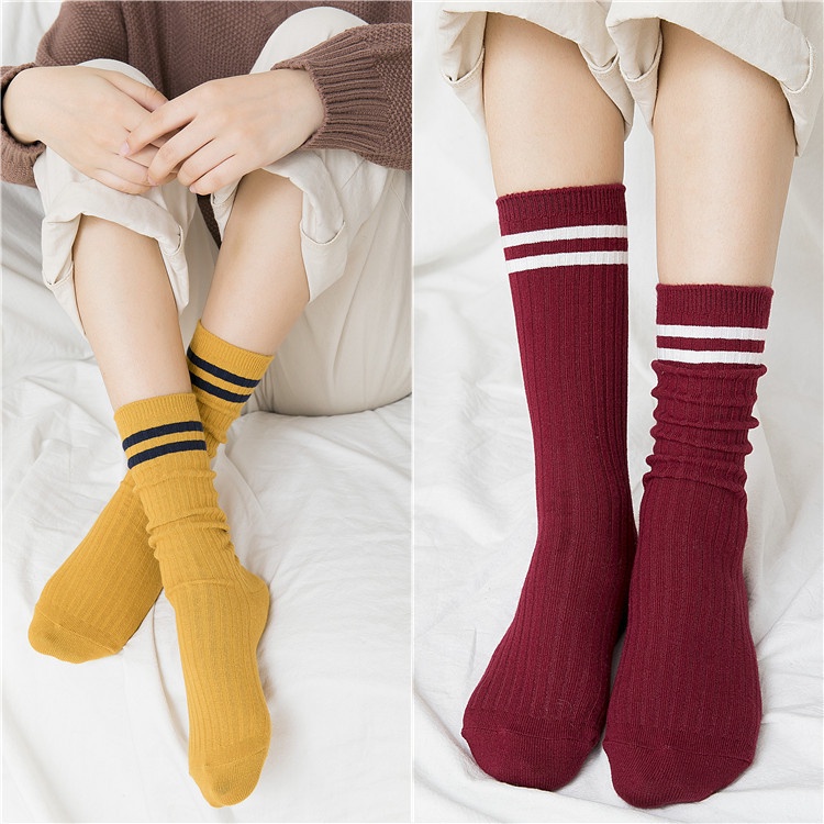 Kaos Kaki Panjang Pendek Olahraga Sekolah KoreaStyle Socks Wanita Pria Kaos Kaki Fashion