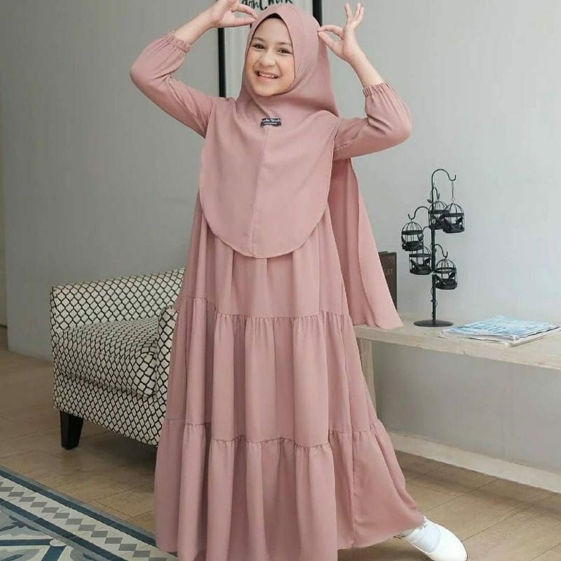 Big Sale Baju Gamis Anak Tanggung Bahan Rayon Premium Usia 7 Tahun Sampai 12 Tahun Gamis Muslim Anak