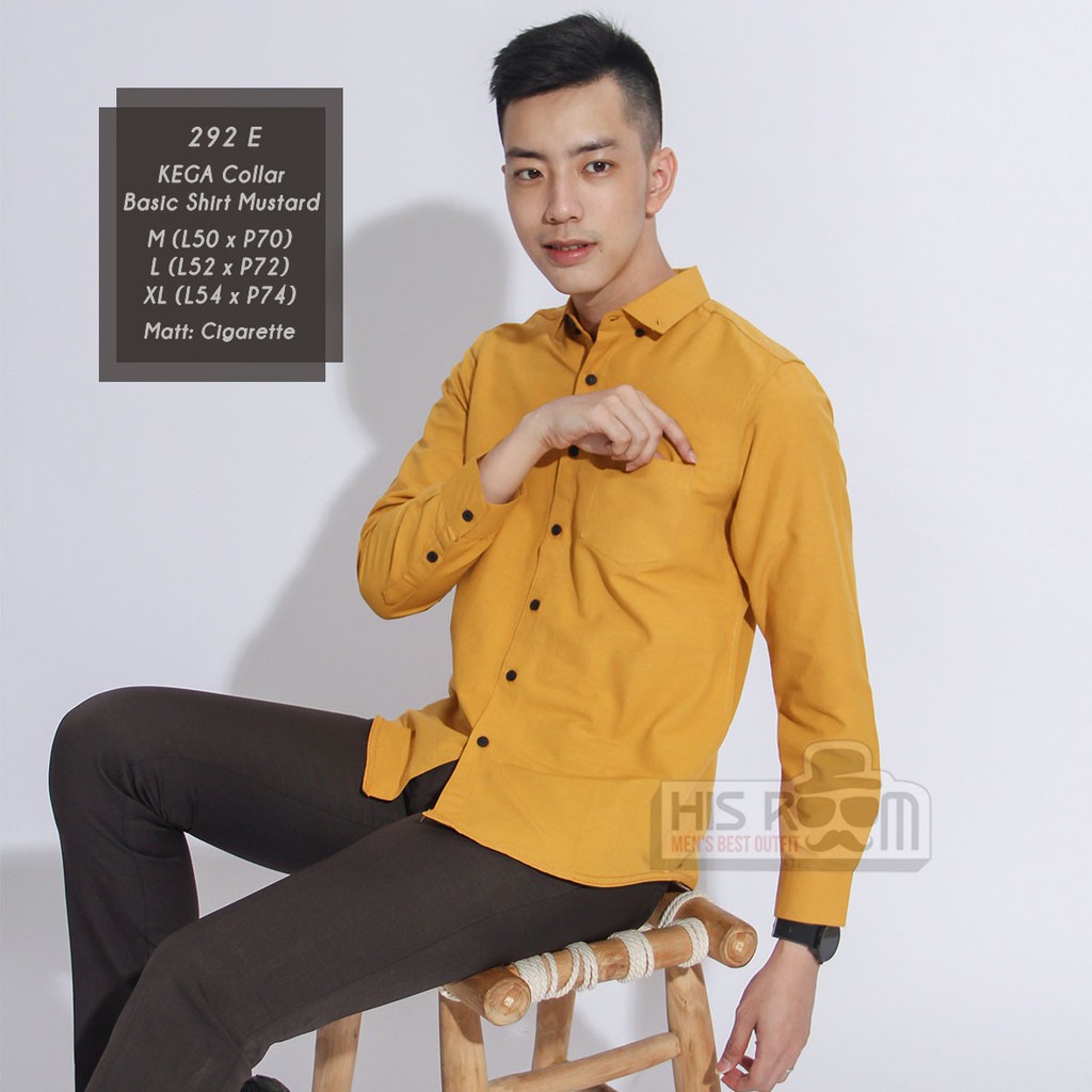 HSRM - Kemeja Cowok Lengan Panjang Kemeja Formal Kemeja Polos Slimfit Premium KEGA TOTTI SHIRT 292 310