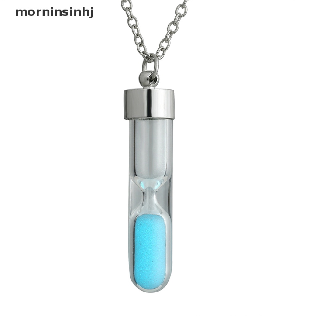 Mor Kalung Rantai Liontin Jam Pasir Glow In The Dark Untuk Wanita