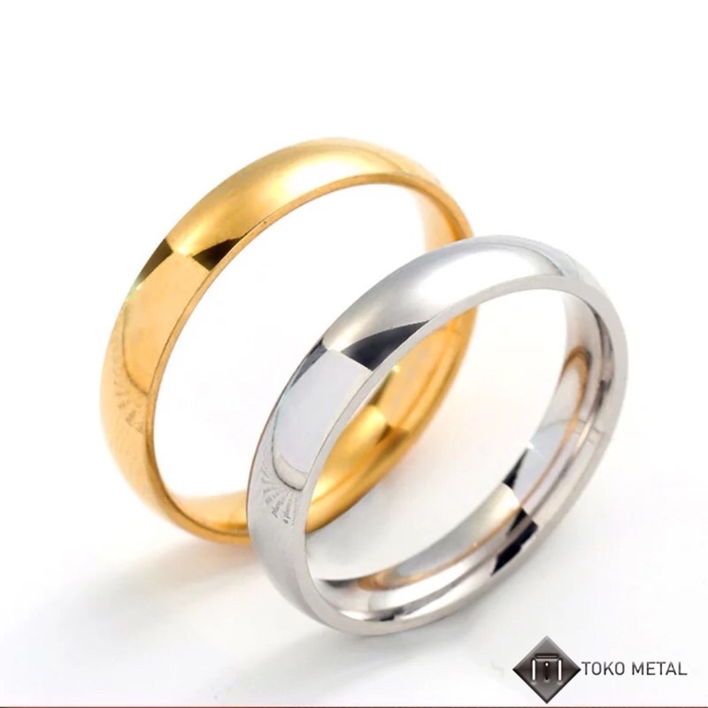 Cincin Titanium Polos Anti Karat Pria &amp; Wanita/ couple [ Toko Metal ]