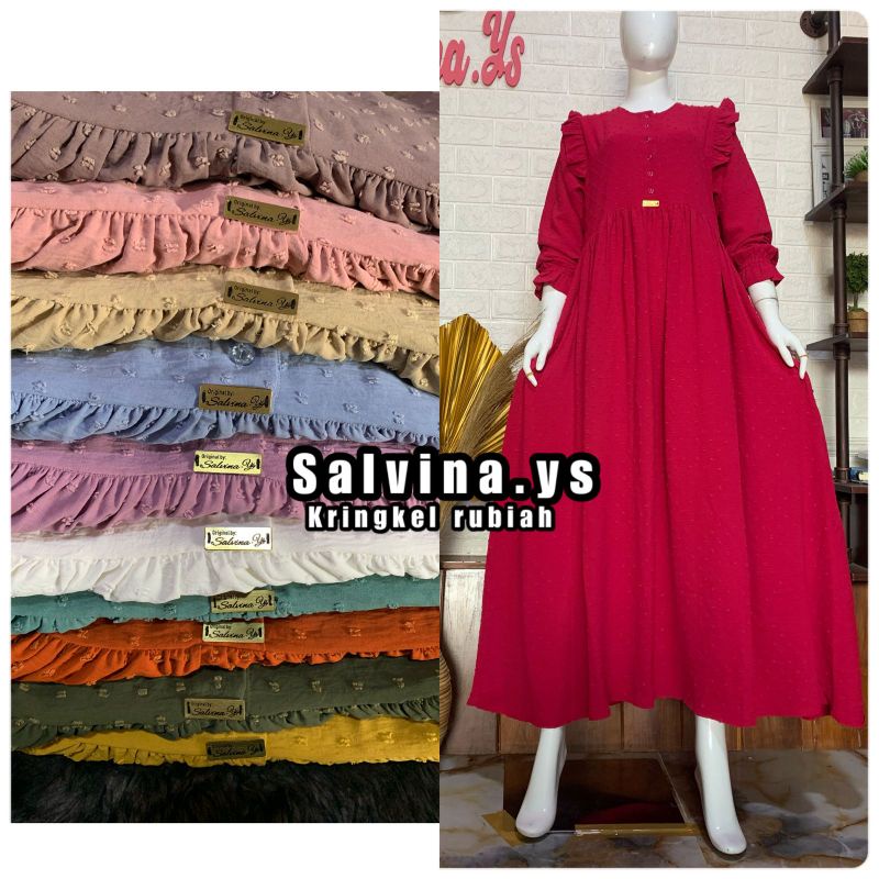 gamis kringkel Rubiah/homdres Rubiah/kringkel premium rubiah