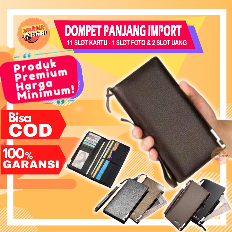 Dompet Pria Wanita Panjang Original Murah Kulit Import Simple Tipis Terbaru Resleting - BAE SW002