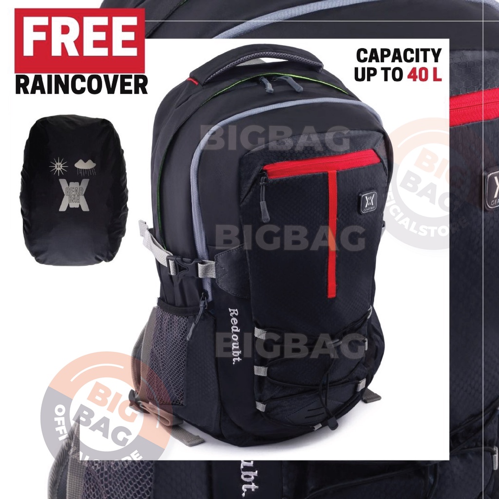 RTM - Tas Ransel Outdoor Pria Gear Bag 13152 - REDOUBT Laptop Backpack + FREE Raincover Promo Diskon Murah Tas Laptop Kerja Kantor Kuliah Anti Air Fashion Pria Outdoor Termurah Terlaris Best Seller