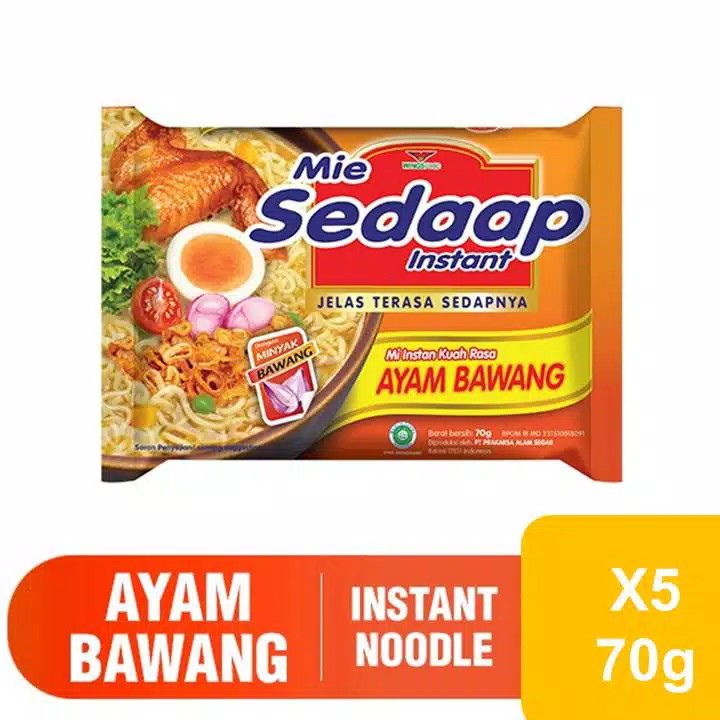 

Paket 5 pcs - Mie Sedaap Kuah Ayam Bawang