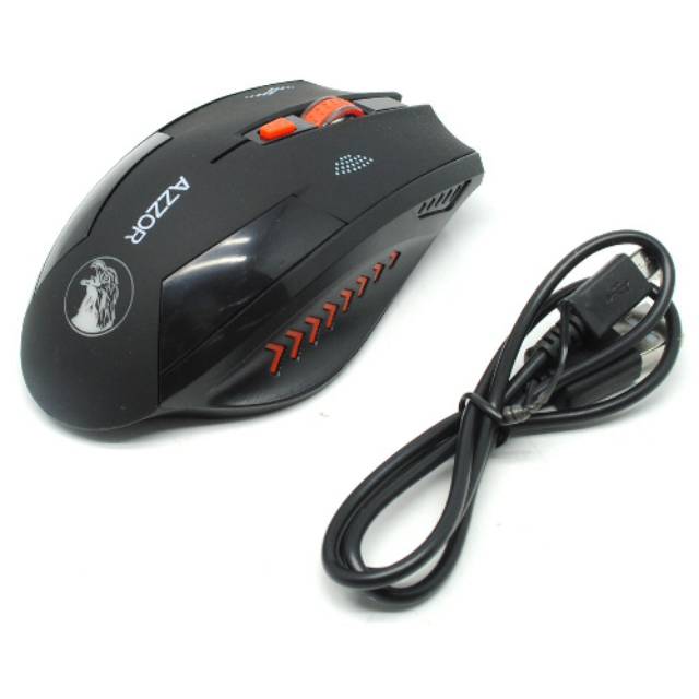 Mouse Gaming Wireless 2400 DPI bisa cas ulang Rechargeable USB Mouse nirkabel tanpa Kabel Azzor jnp