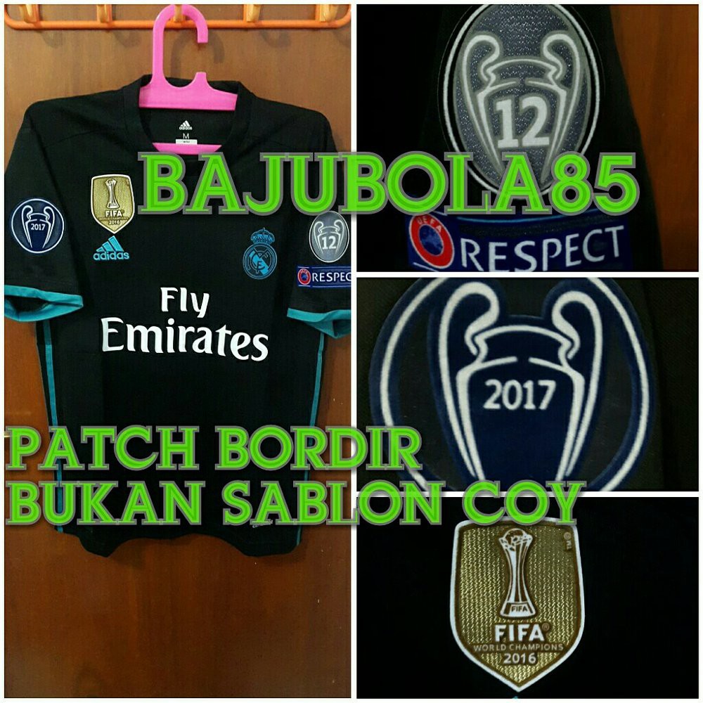 REAL MADRID AWAY 2017 FULLPATCH UCL FIFA Bagus