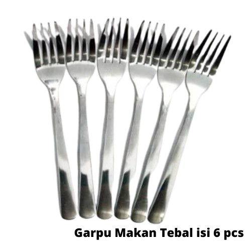 [BISA COD] PROMO Sendok Garpu Makan Isi 12 Pcs Model Polos Stainless Tebal 189 27gr Harga Murah Terjangkau