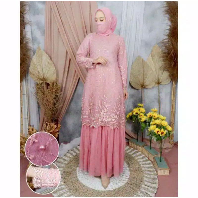 Gamis Terbaru Khayra Dress Tulle Kebaya  Combinasi Tutu by fanstore